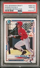 2021 Bowman Chrome Draft Aaron Zavala Refractor 1st PSA 10 GEM #BDC-101 Rangers