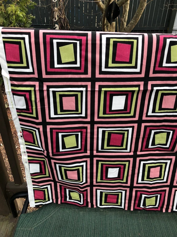 Винтажная обивочная ткань Premier Prints Don't Be Squared розовая зеленая черная - Изображение 4 из 4