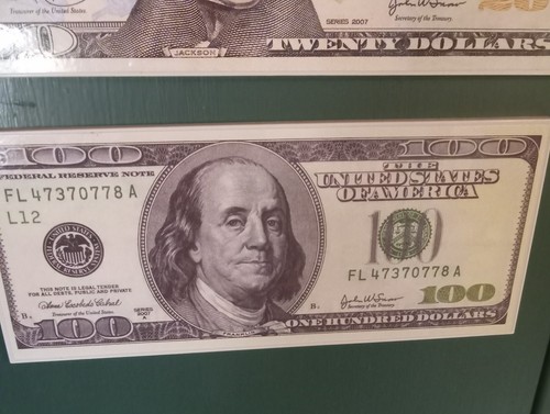 2007 Issue US $100 $20 $5 $1 Dollar Bill Large Plastic Fridge Magnets Currency - Picture 3 of 4