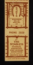 1940s At The Stables Cocktails Sandwiches Phone 2929 Horseshoe Anaheim CA Orange