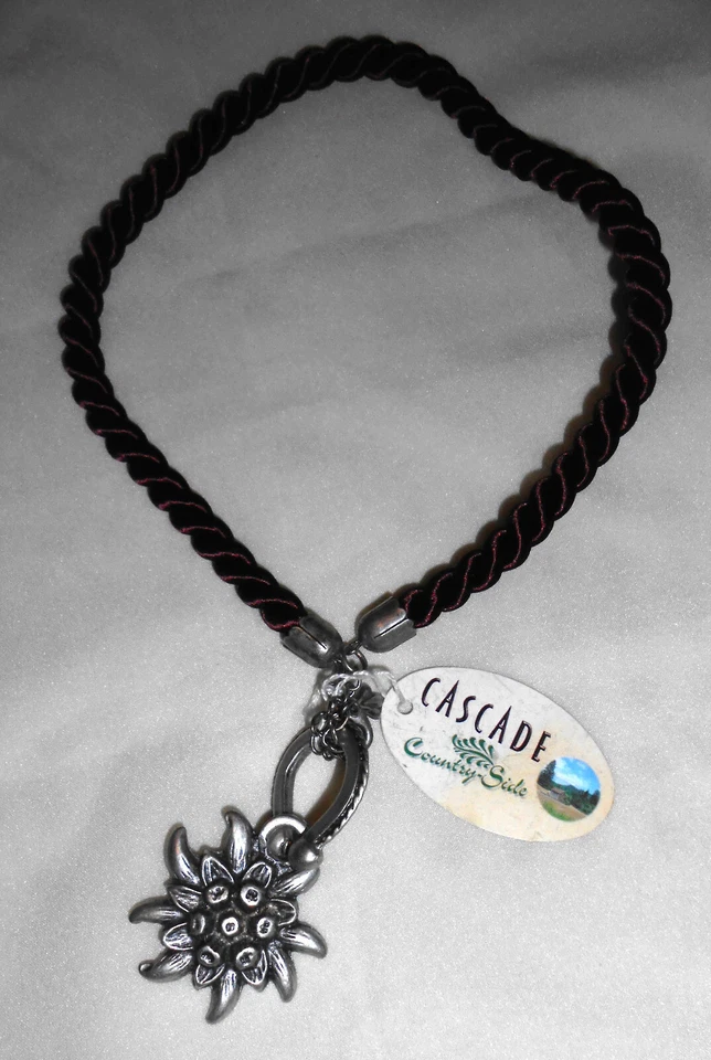 CASCADE Country-Side Oktoberfest EDELWEISS Modeschmuck Kette Schmuck Damen 40cm 