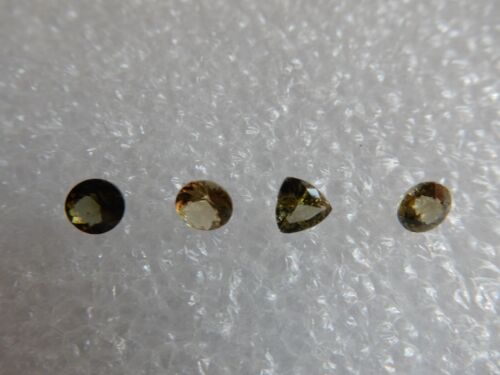 Kornerupine x 4, shades of green, yellow, brown, 1.80cts total - Picture 1 of 2