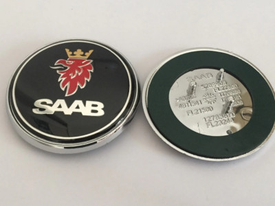 1pc 68mm Saab Black Front Hood Bonnet Emblem Badge Decal 9-3 9-5 93 95