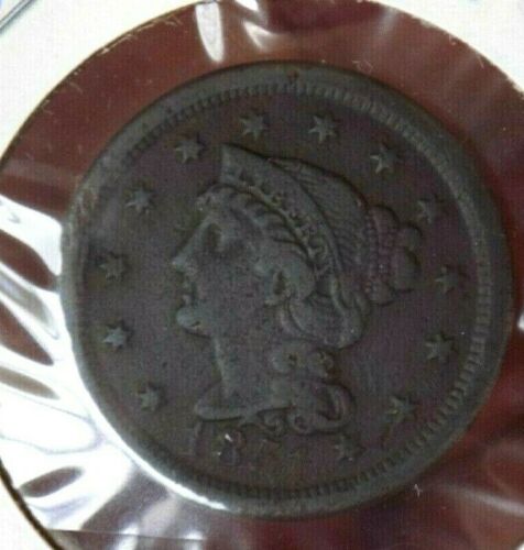 LARGE CENT 1851 DDO BETTER GRADE FULL LIBERTY NICE FIND - Foto 1 di 3
