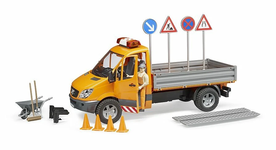 MB Sprinter Road Service Vehicle w/ Worker+extra Bruder Toy Car Model 1/16 1:16 - Image 2 of 4