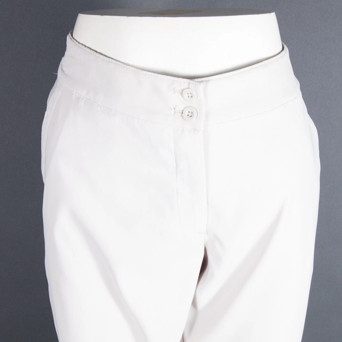 Nike Womens Golf Pants Flat Front Polyester 94 Spandex 6 Biege