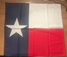 Vintage Bandana Texas Flag Red White Blue Lone Star Cotton Have-a-Hank Square