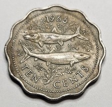 1966 Bahamas 10 Ten Cents - Copper-Nickel Coin - World Coin - Caribbean