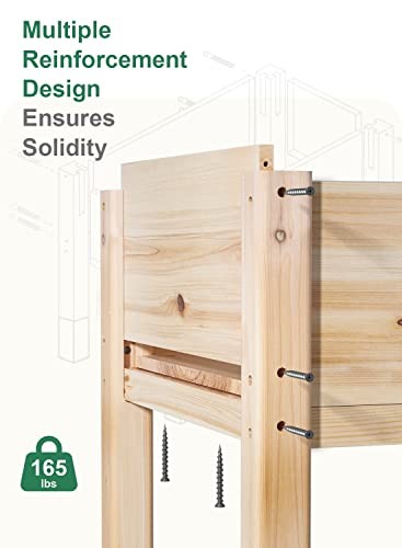 Wooden Raised Garden Bed with Legs, Elevated Reinforced Large 48”L X 24”W - Picture 3 of 7