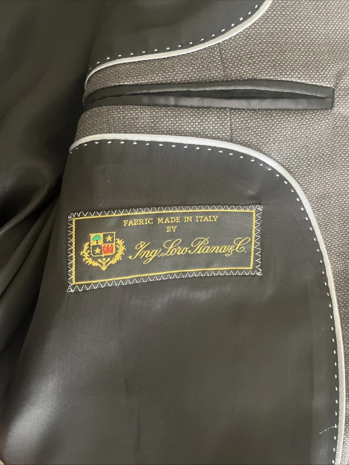 LMWOT Ledbury Made In Italy Loro Piana Wool Coffe Brown Basketweave Jacket 44r - Image 4 of 4