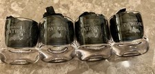 4 New Patron Tequila Etched Bee Logo Shot Gla...
