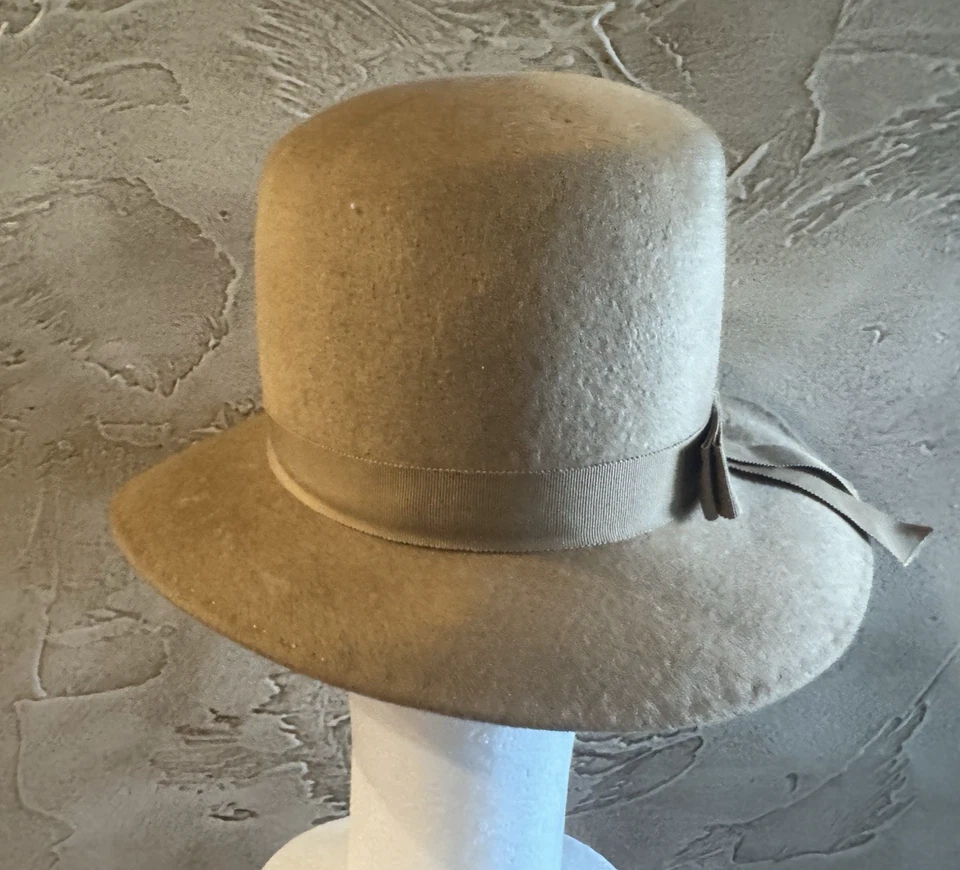 Sombrero vintage camel para mujer pollack elegante; Glenover 100 % fieltro de lana Foto 3 de 4