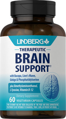 Brain Support Supplement | 60 Vegetarian Capsules | Ultra Complex | by Lindberg