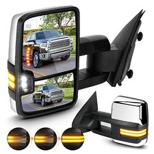 Towing Mirrors Chrome for Chevy GMC 2014-2018 Silverado 1500 Sierra 1500 2500