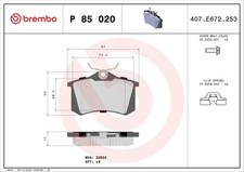 BREMBO Bremsbelagsatz Scheibenbremse PRIME P 85 020 für VW GOLF AUDI POLO PASSAT