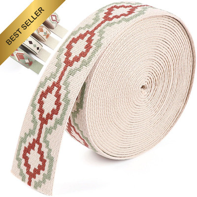 Beige Boho Cotton Webbing 6 Yard 1.5 Inch Canvas Strap for DIY Bags Purse Making