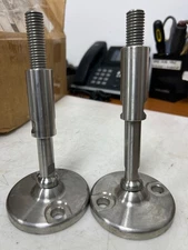👀 2) DORNER STAINLESS STEEL CONVEYOR LEVELING FEET W/ THREADED SPINDLE TOP