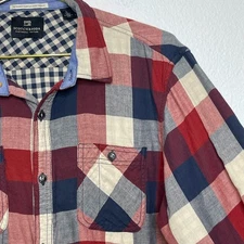 Scotch & Soda Mens Plaid Shirt Large Flannel Long Sleeve Americana Rugged Lumber