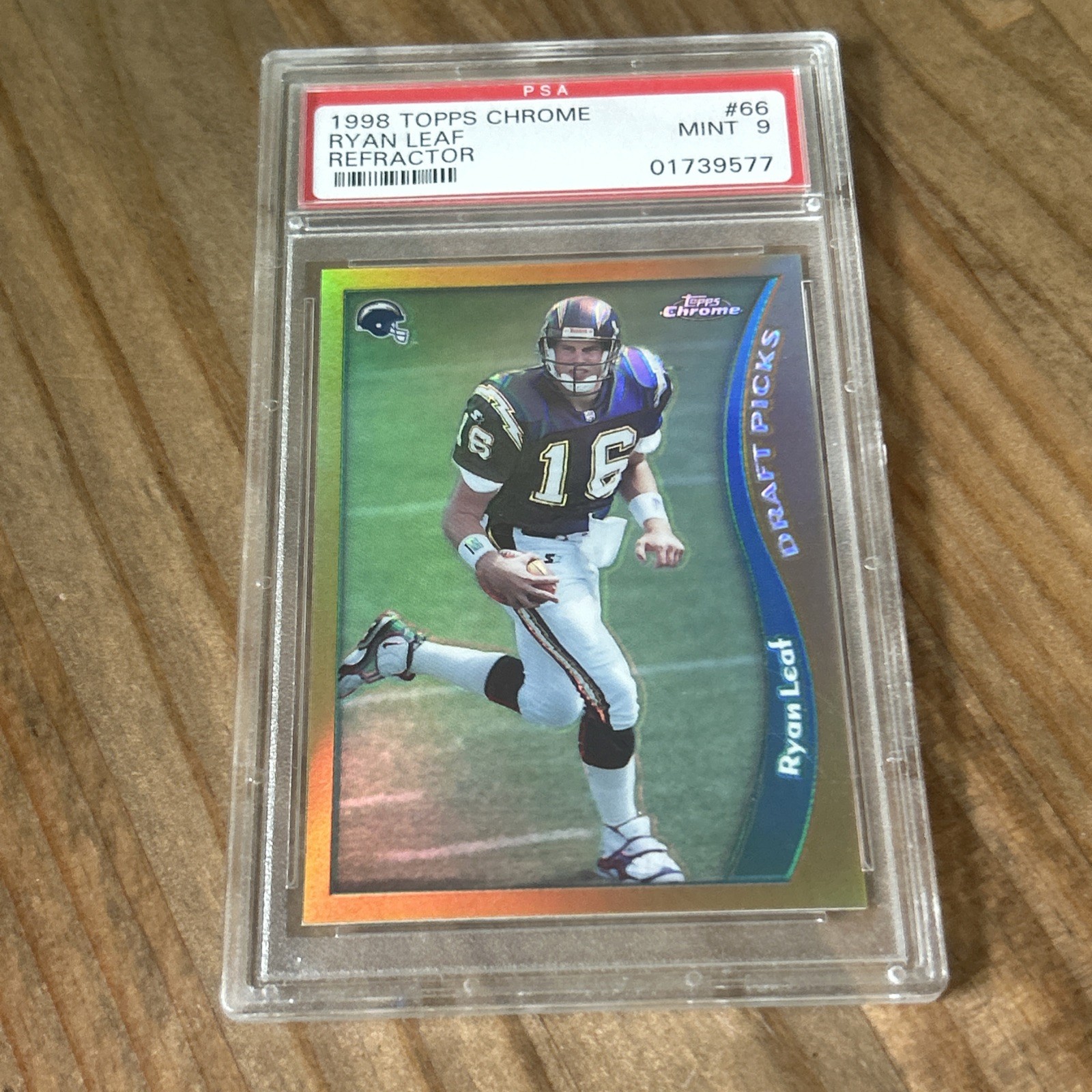 1998 Topps Chrome Refractor - Ryan Leaf (RC) Draft Picks #66 PSA 9