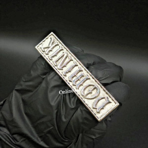 Authentic For Him Custom 4 Finger Name Ring In Solid Metal White Gold Plated Silver