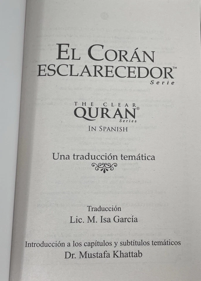 El Coran Esclarecedor The Clear Quran Spanish Quran Translation by Isa Garcia - Image 4 of 4