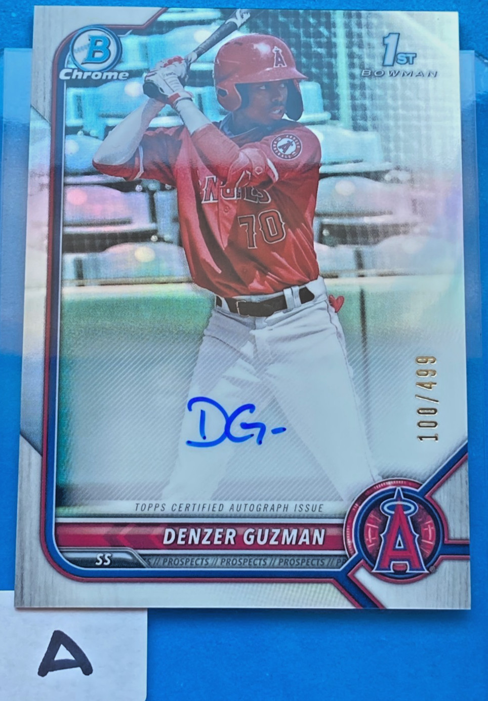 DENZER GUZMAN (1) 2022 1st Bowman Chrome Prospect Refractor Auto /499 CPA-DG QTY