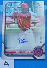 DENZER GUZMAN (1) 2022 1st Bowman Chrome Prospect Refractor Auto /499 CPA-DG QTY