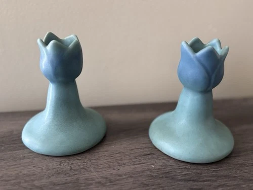 Van Briggle Tulip Vases Ming Blue