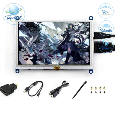 TFT LCD Display 5 Zoll 800x480 Resistiver Touchscreen für Raspberry Pi PC