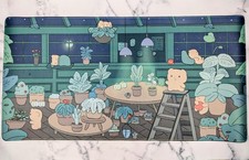 Large Desk Mat Kawaii Mousepad Bear Plants Cute Anime Japanese 31 X 16"