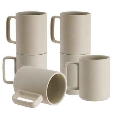 E-liu Porcelain Tea Mugs Coffee Mug Set, Large 15 Ounces Cups for Coffee, Tea...