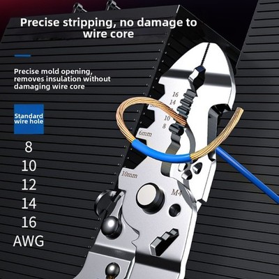 industrial grade foldable wire stripper crimper cutter 18 in 1 multi function