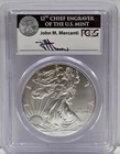 2014 PCGS MS70 Ag Eagle First Strike John M. Mercanti signed Goverment Box #8