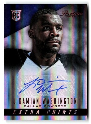 2014 Panini Prestige Extra Points Red Autographs L'Damian Washington #262 RC