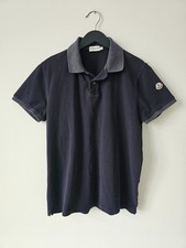 MONCLER Gray Charcoal Sleeve Logo Patch Cotton Polo Shirt Men's XL See Descipt 