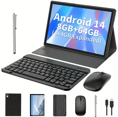 tablet mit Tastatur und Maus und Eingabestift