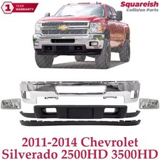 Front Bumper Chrome Steel Kit For 2011-2014 Chevrolet Silverado 2500hd 3500hd