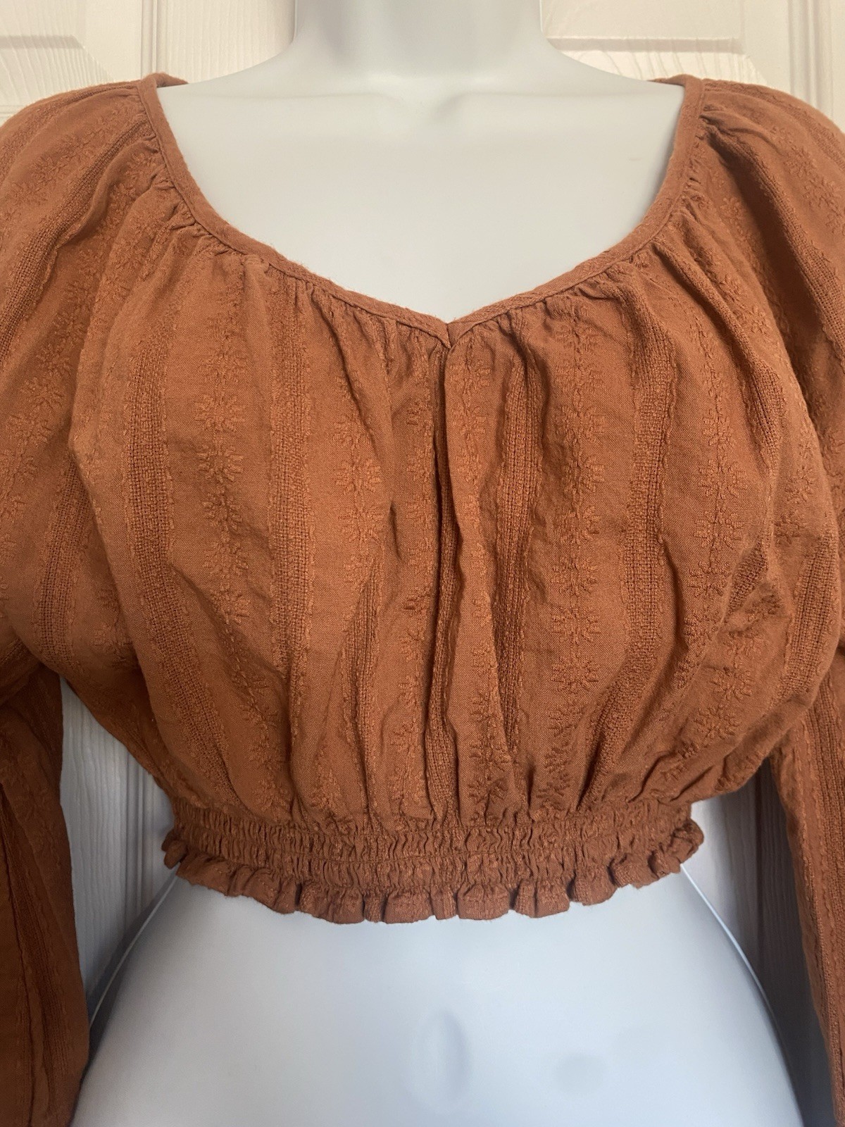 Women’s Universal Thread Cropped Orange Brown Lon… - image 2