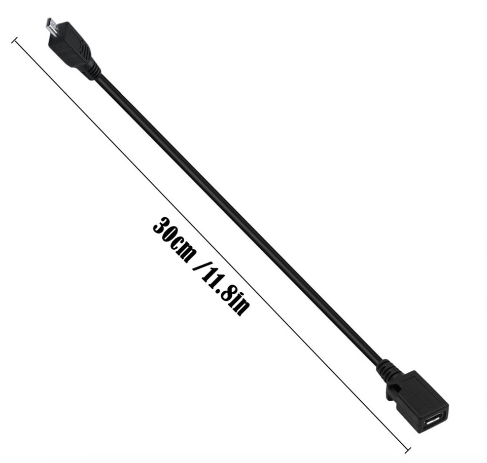 USB 8-Pin Mini-B to Micro-USB Data Sync Charge Cable 0.3m Male to Female - Image 4 of 4