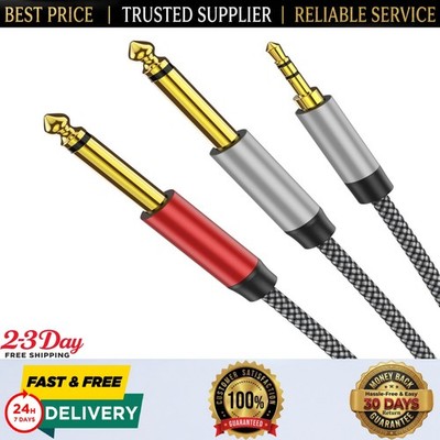 1/8 Stereo to Dual 1/4 Mono Cable - 6ft, 3.5mm to Dual 1/4 Inch TRS  Audio Cable