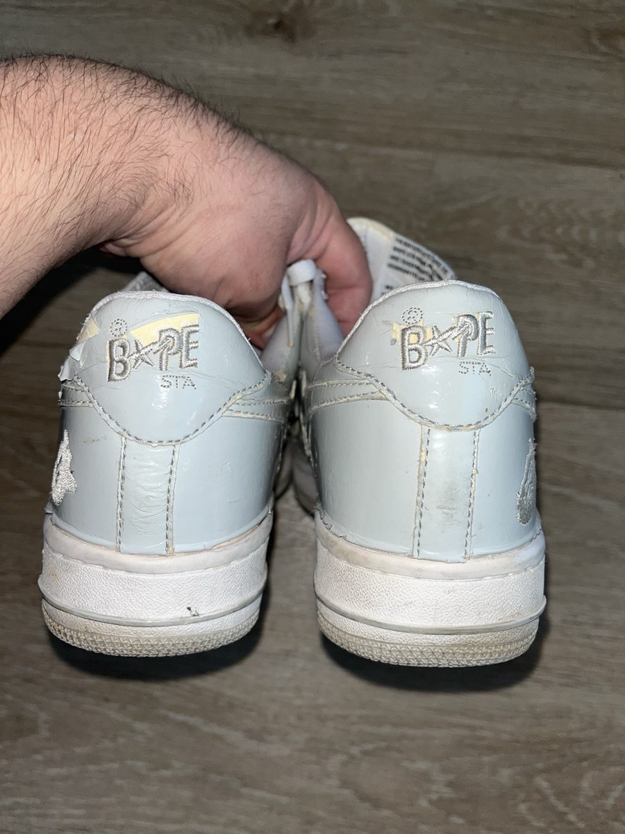 Size 8.5 - A Bathing Ape Bape SK8 Sta Low White for sale