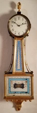Antique Waltham Weight Driven Gold Front Presentation Banjo "Bride's" Wall Clock