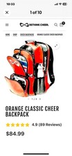 Infinity Backpack Orange With Grey Logos Sports,Cheerleading,Stunt,dance
