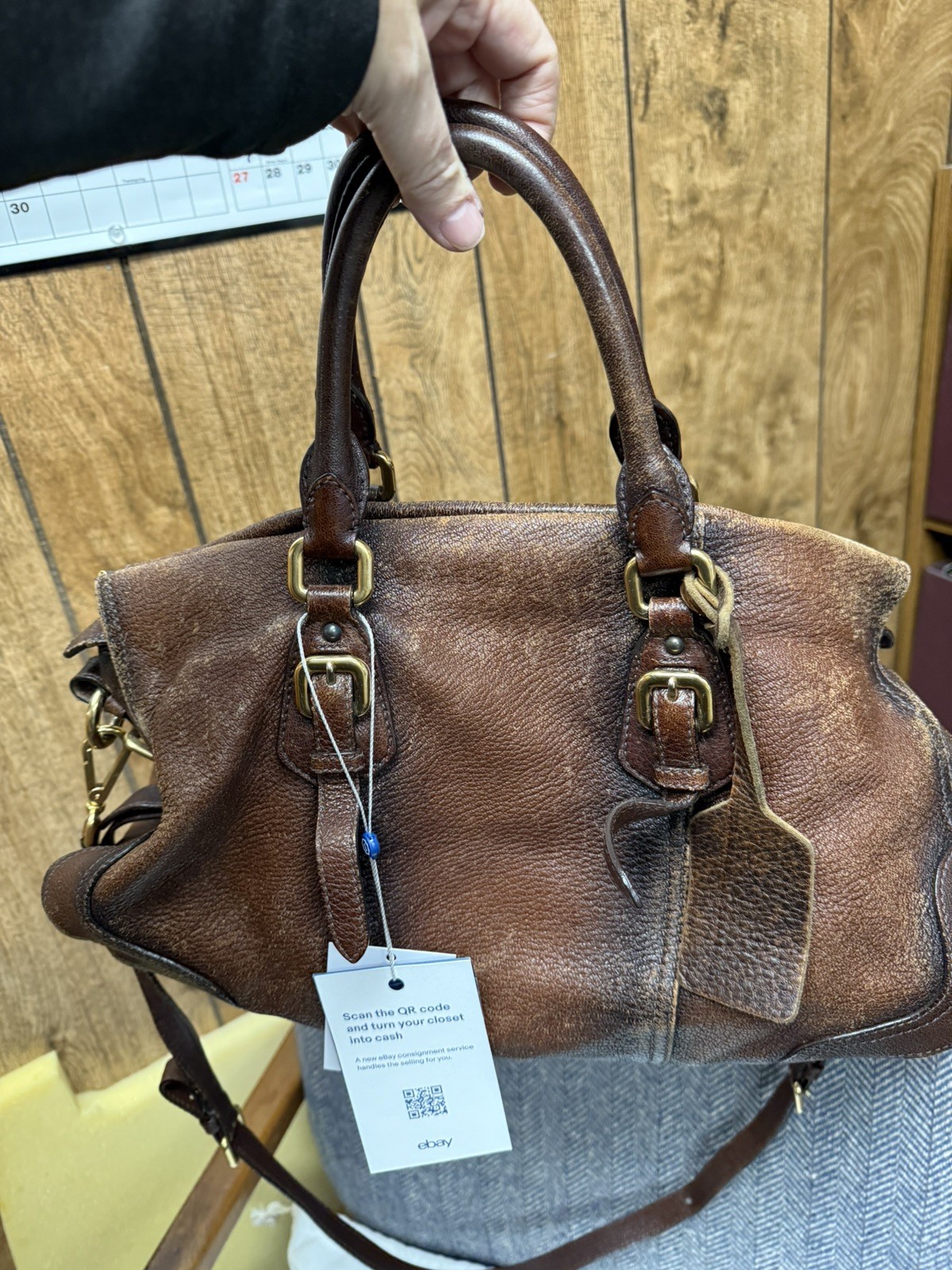 PRADA Cervo Antik Deerskin Satchel Crossbody Handbag thumbnail 13