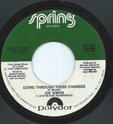 Joe Simon - Going Through These Changes / I Can't Stand A Liar (7'', Single)
