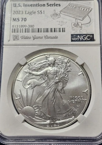 2023 Silver Eagle NGC MS70, US INVENTION SERIES, Video Game Console
