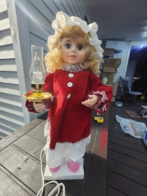Vintage RARE Telco Christmas Motionette Illuminated Candle Caroler Girl, Tested