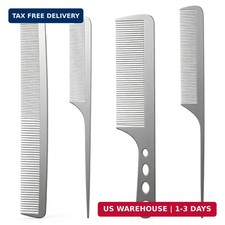 4 Pcs Metal Comb, Stainless Steel Fine Tooth Comb Professional Dressing Comb B