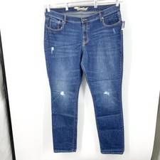 Old Navy Women Size 18 LONG Jeans Sweetheart Straight Pants Dark Wash Stretch