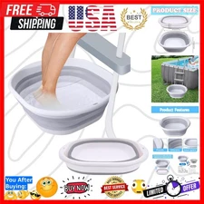 Gray Collapsible Foot Wash Tub - Essential Accessory for Swimming Pools